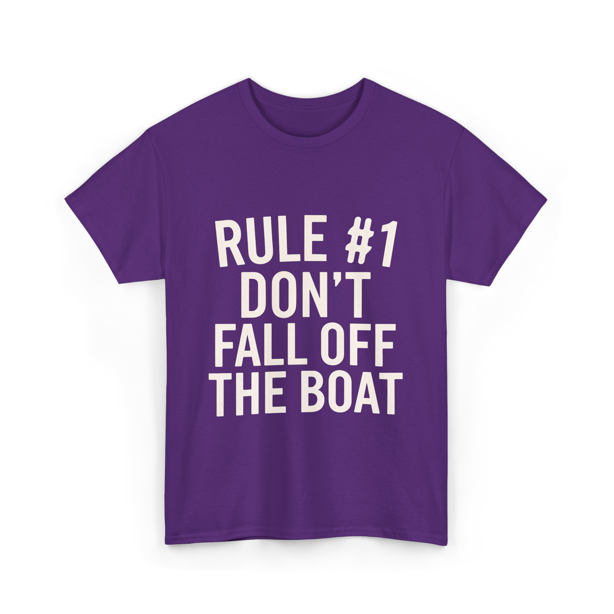 Rule 1 Don't Fall Off Boat Sailing T-Shirt - Purple