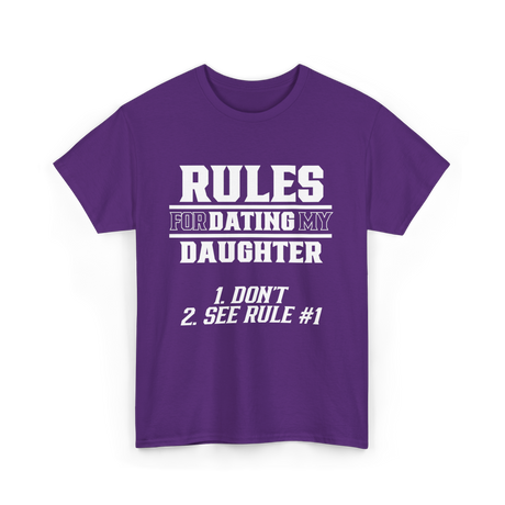 Rules for Dating Daughter Father T-Shirt - Purple