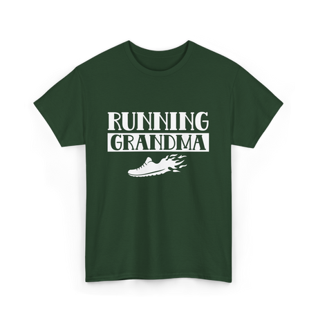 Running Grandma Runner Jogging T-Shirt - Forest Green