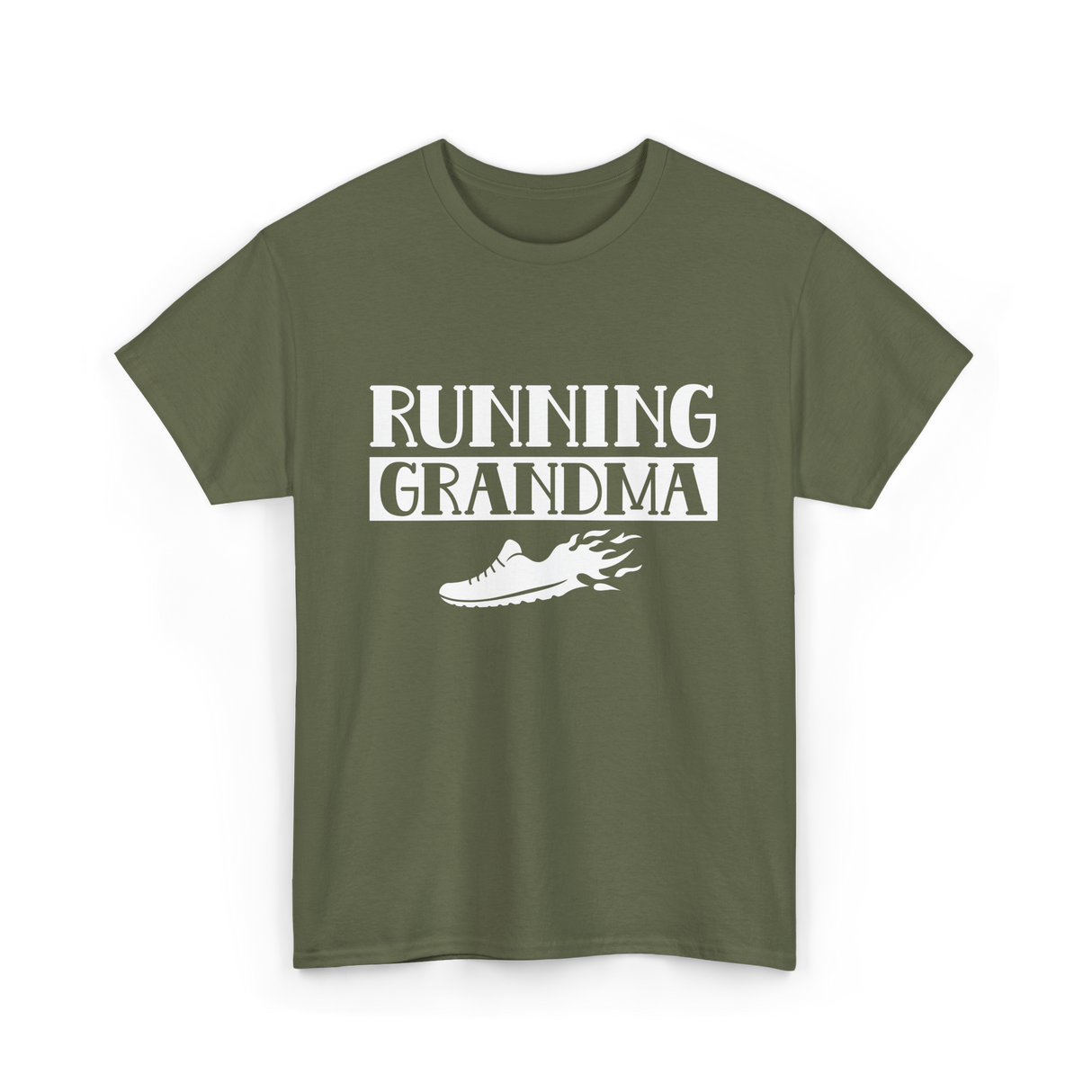 Running Grandma Runner Jogging T-Shirt - Military Green