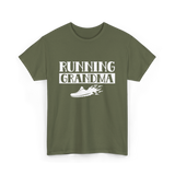 Running Grandma Runner Jogging T-Shirt - Military Green