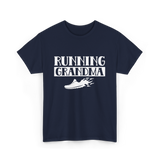 Running Grandma Runner Jogging T-Shirt - Navy