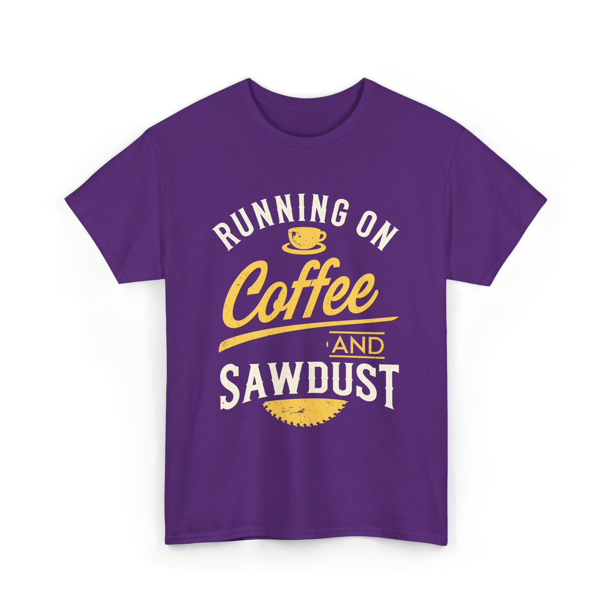 Running On Coffee Woodworking T-Shirt - Purple