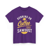 Running On Coffee Woodworking T-Shirt - Purple