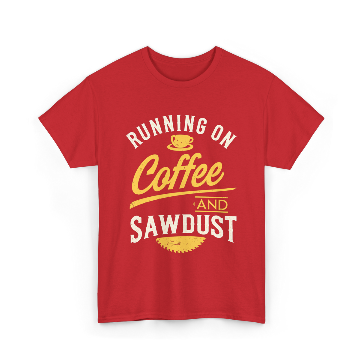 Running On Coffee Woodworking T-Shirt - Red