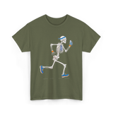 Running Skeleton Skeleton Runner T-Shirt - Military Green