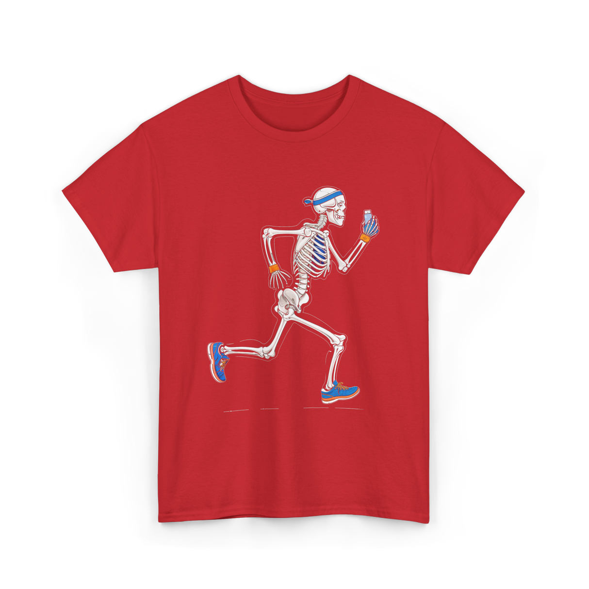 Running Skeleton Skeleton Runner T-Shirt - Red