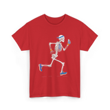 Running Skeleton Skeleton Runner T-Shirt - Red