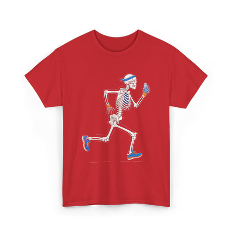 Running Skeleton Skeleton Runner T-Shirt - Red