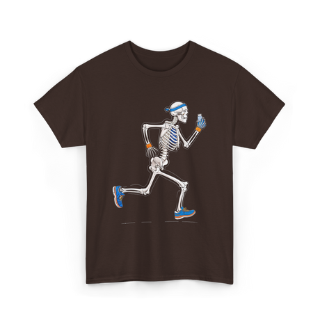 Running Skeleton Skeleton Runner T-Shirt - Dark Chocolate