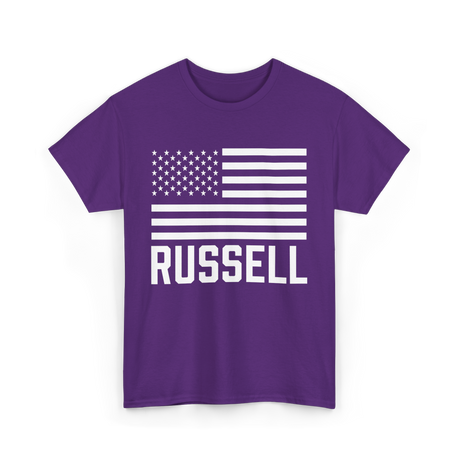 Russell Name Personalized Birthday T-Shirt - Purple