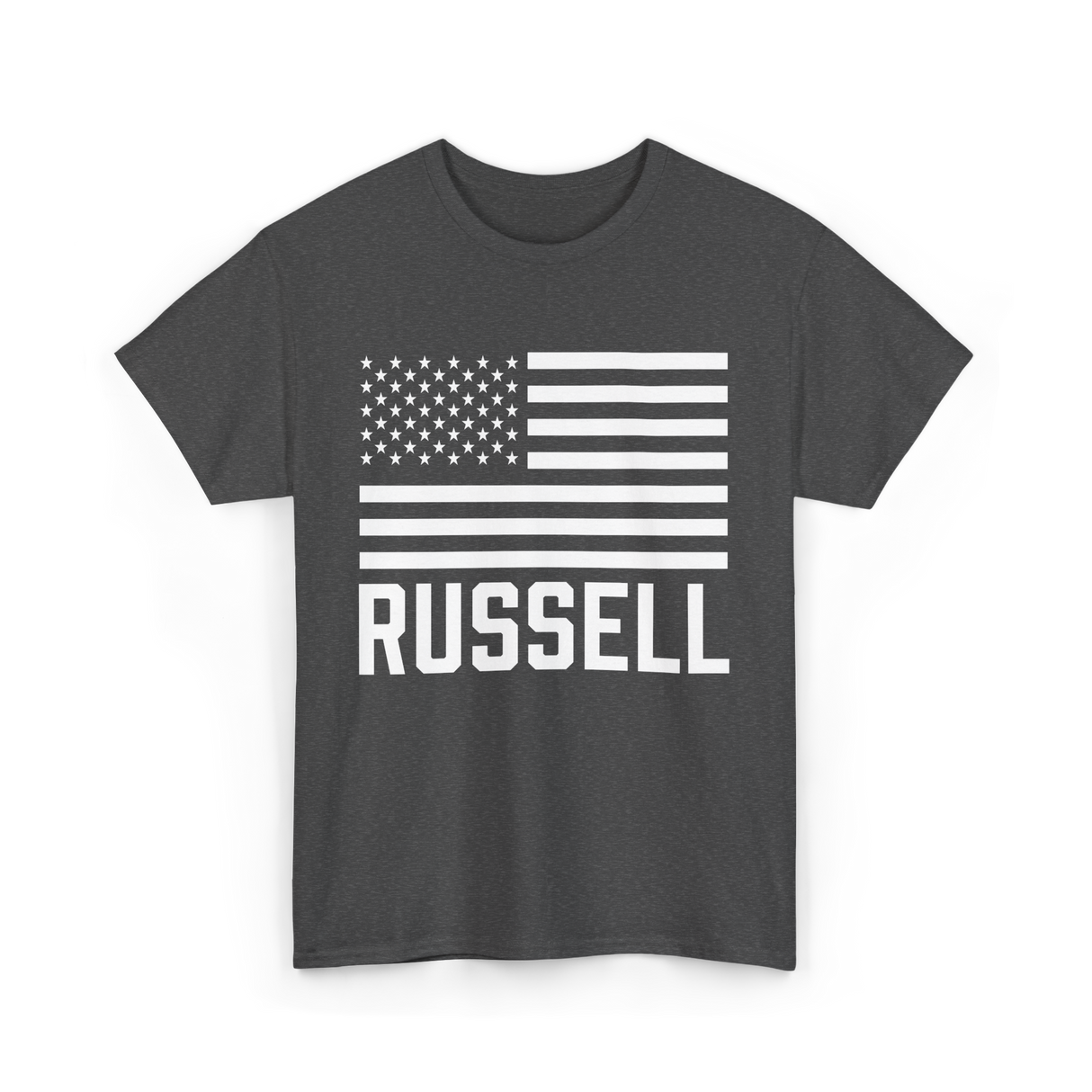 Russell Name Personalized Birthday T-Shirt - Dark Heather