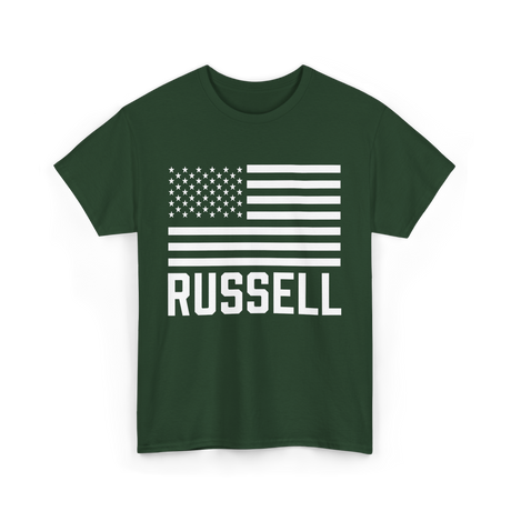 Russell Name Personalized Birthday T-Shirt - Forest Green