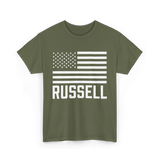 Russell Name Personalized Birthday T-Shirt - Military Green