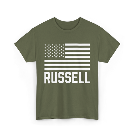 Russell Name Personalized Birthday T-Shirt - Military Green