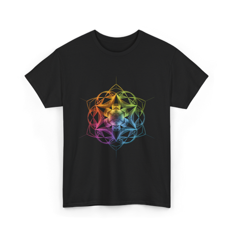 Sacred Geometry Colors Chakra T-Shirt - Black