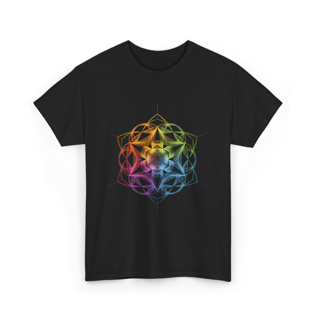 Sacred Geometry Colors Chakra T-Shirt - Black