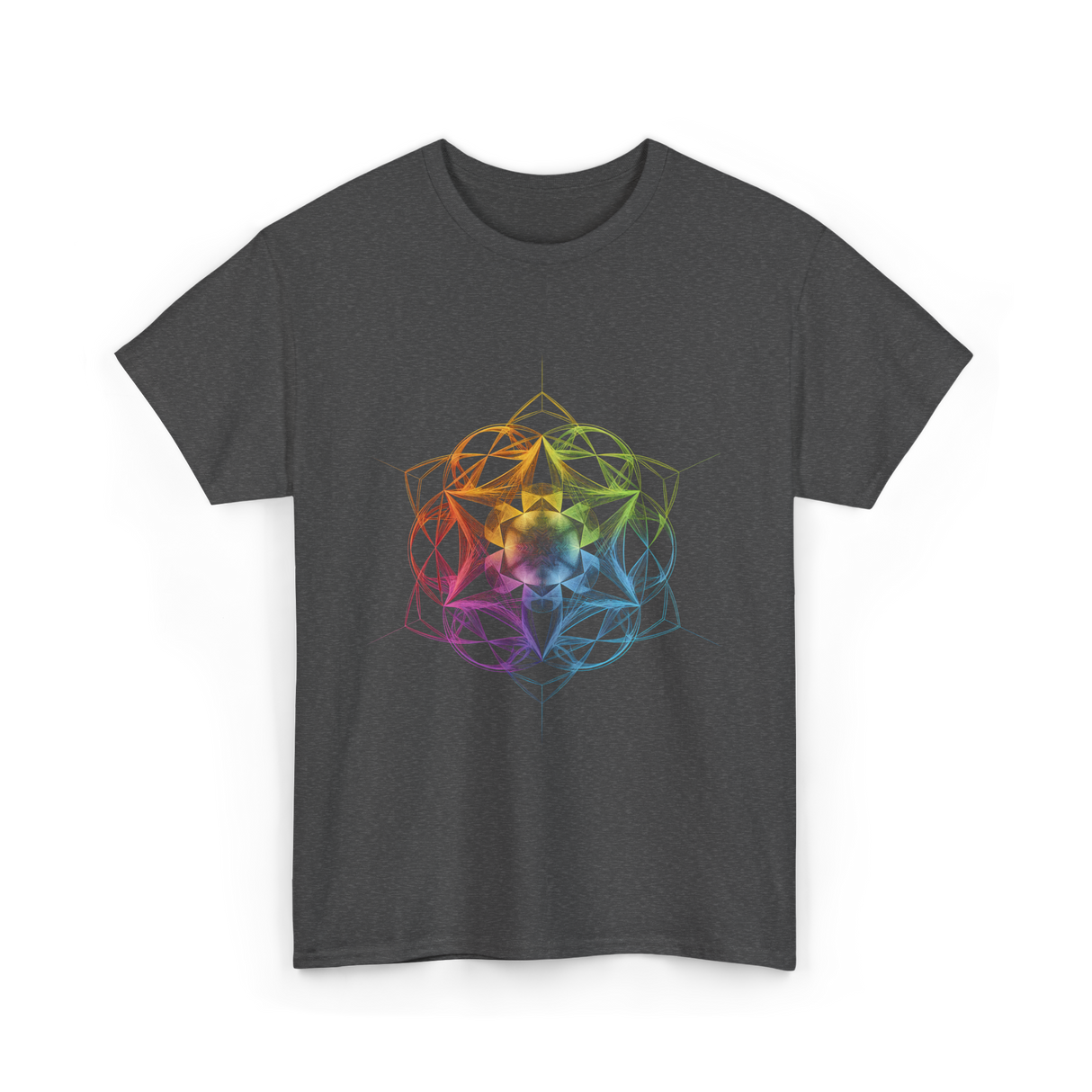 Sacred Geometry Colors Chakra T-Shirt - Dark Heather