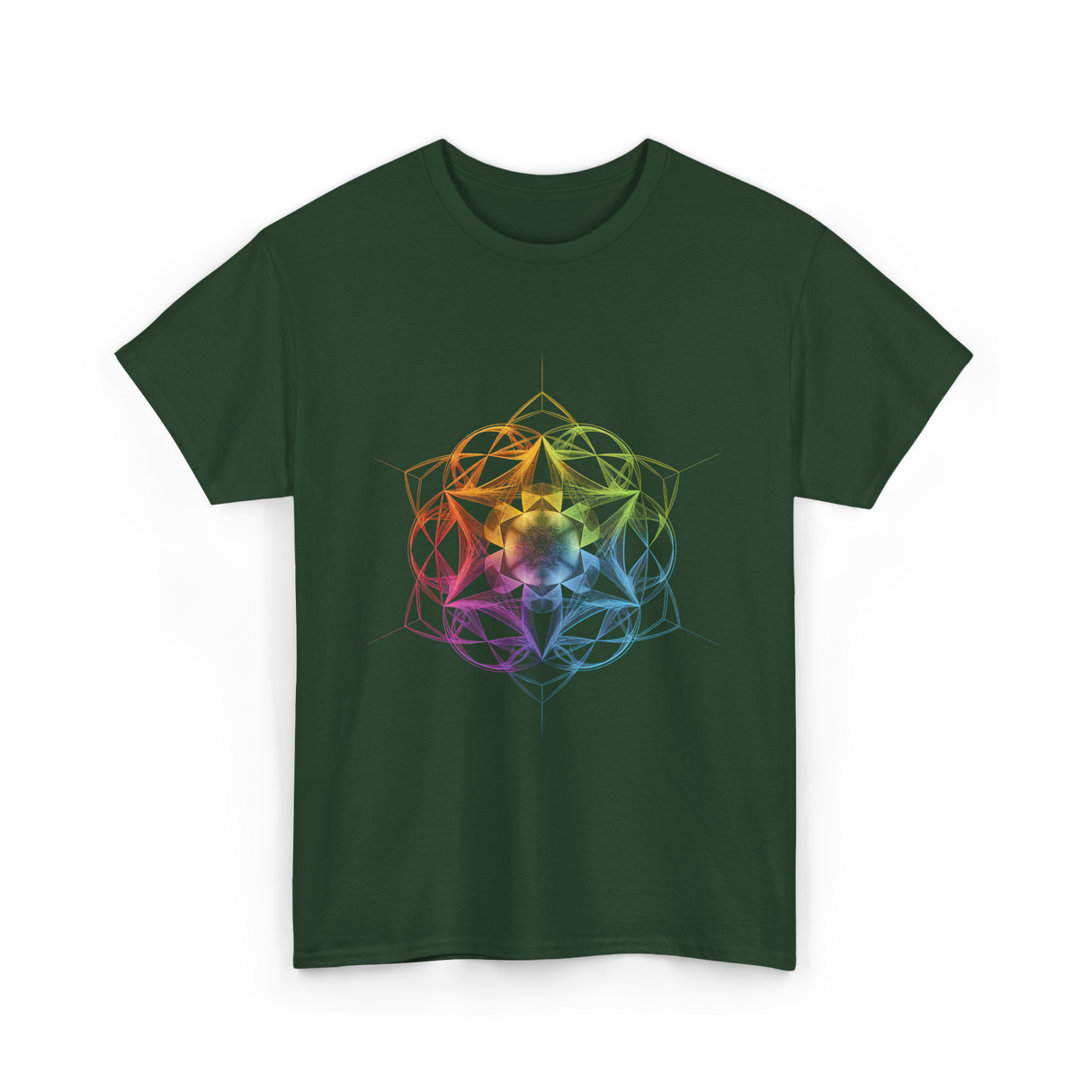 Sacred Geometry Colors Chakra T-Shirt - Forest Green