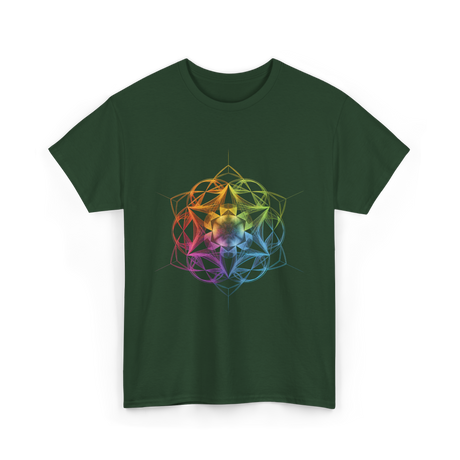 Sacred Geometry Colors Chakra T-Shirt - Forest Green