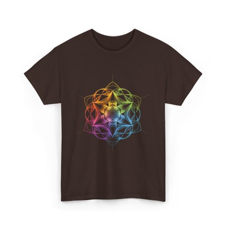 Sacred Geometry Colors Chakra T-Shirt - Dark Chocolate