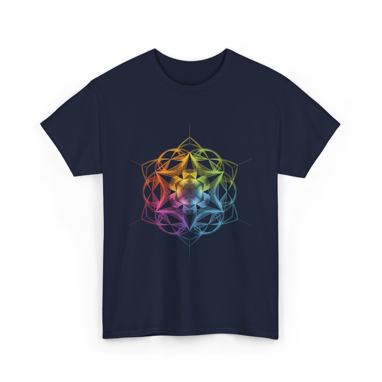 Sacred Geometry Colors Chakra T-Shirt - Navy