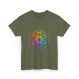 Sacred Geometry Colors Chakra T-Shirt - Military Green