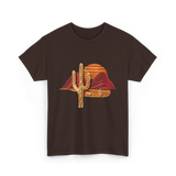 Saguaro Sunset Desert Cactus T-Shirt - Dark Chocolate