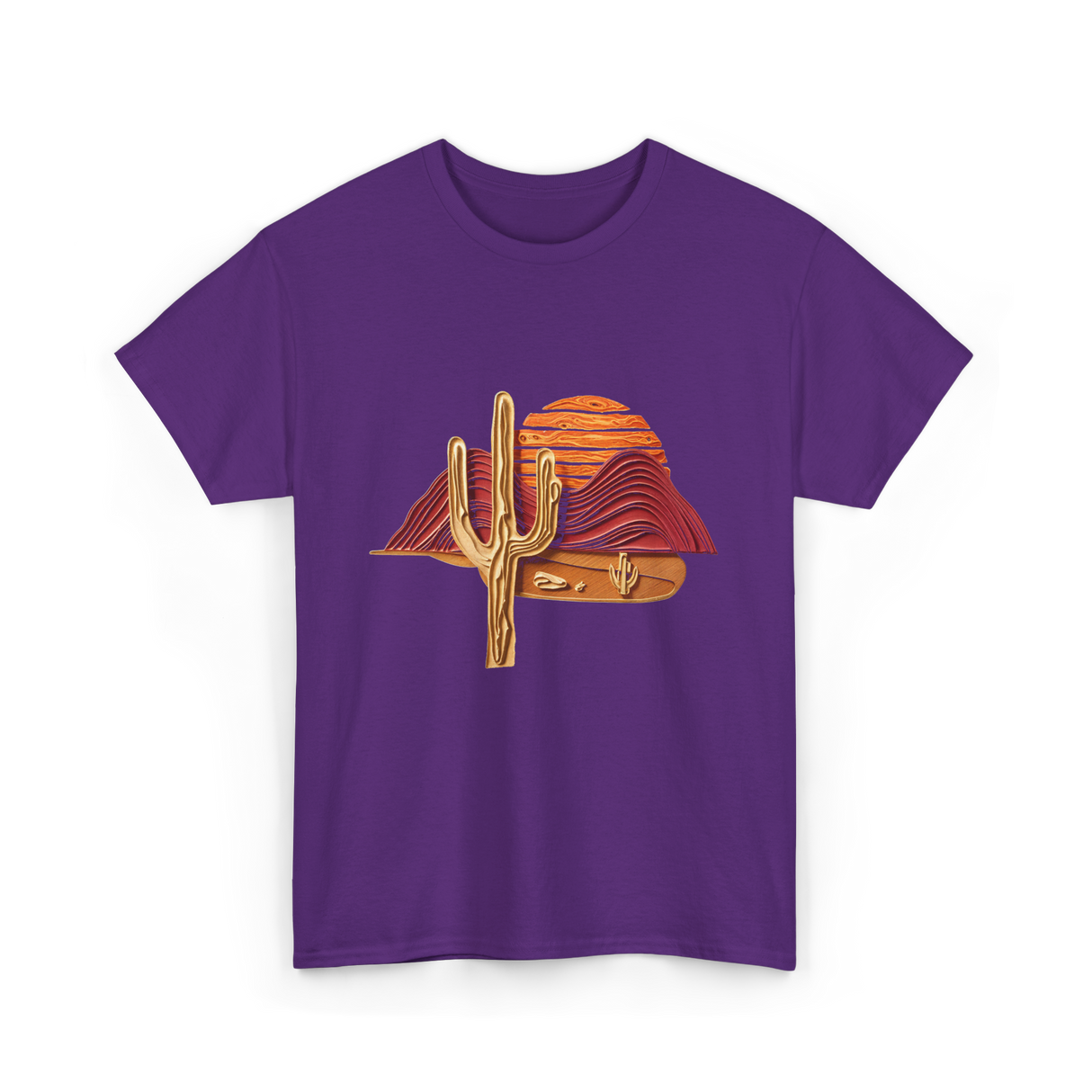 Saguaro Sunset Desert Cactus T-Shirt - Purple