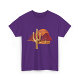 Saguaro Sunset Desert Cactus T-Shirt - Purple