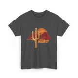 Saguaro Sunset Desert Cactus T-Shirt - Dark Heather