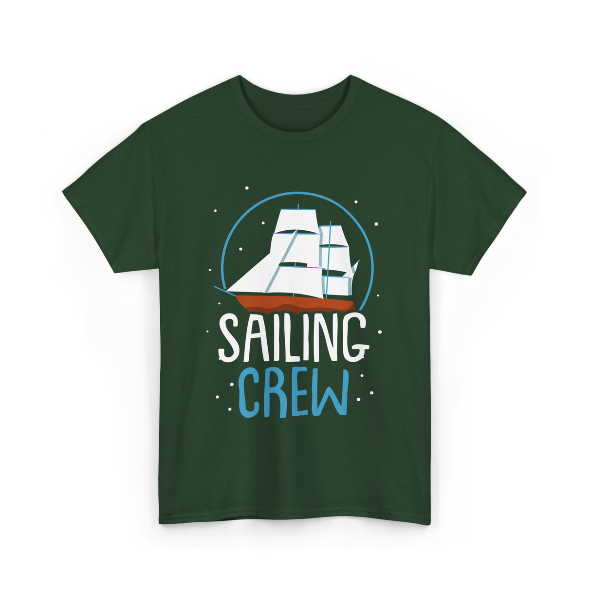 Sailing Crew Sailboat Sailor T-Shirt - Forest Green