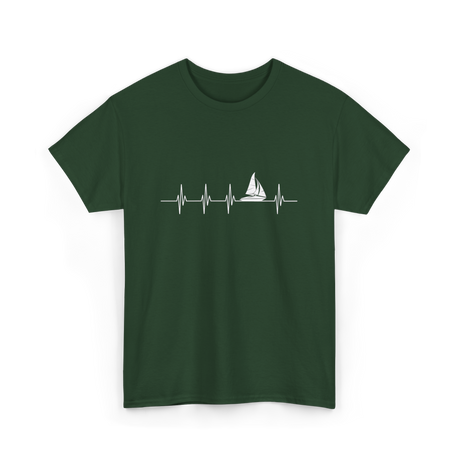 Sailing Heartbeat Sailing Sailors T-Shirt - Forest Green