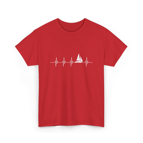 Sailing Heartbeat Sailing Sailors T-Shirt - Red