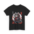 Samurai Cat Kawaii Ninja Cat T-Shirt - Black