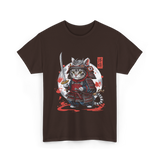 Samurai Cat Kawaii Ninja Cat T-Shirt - Dark Chocolate