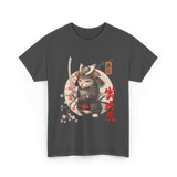 Samurai Cat Tattoo Cat Warrior T-Shirt - Dark Heather