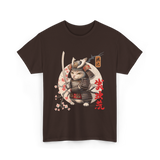 Samurai Cat Tattoo Cat Warrior T-Shirt - Dark Chocolate