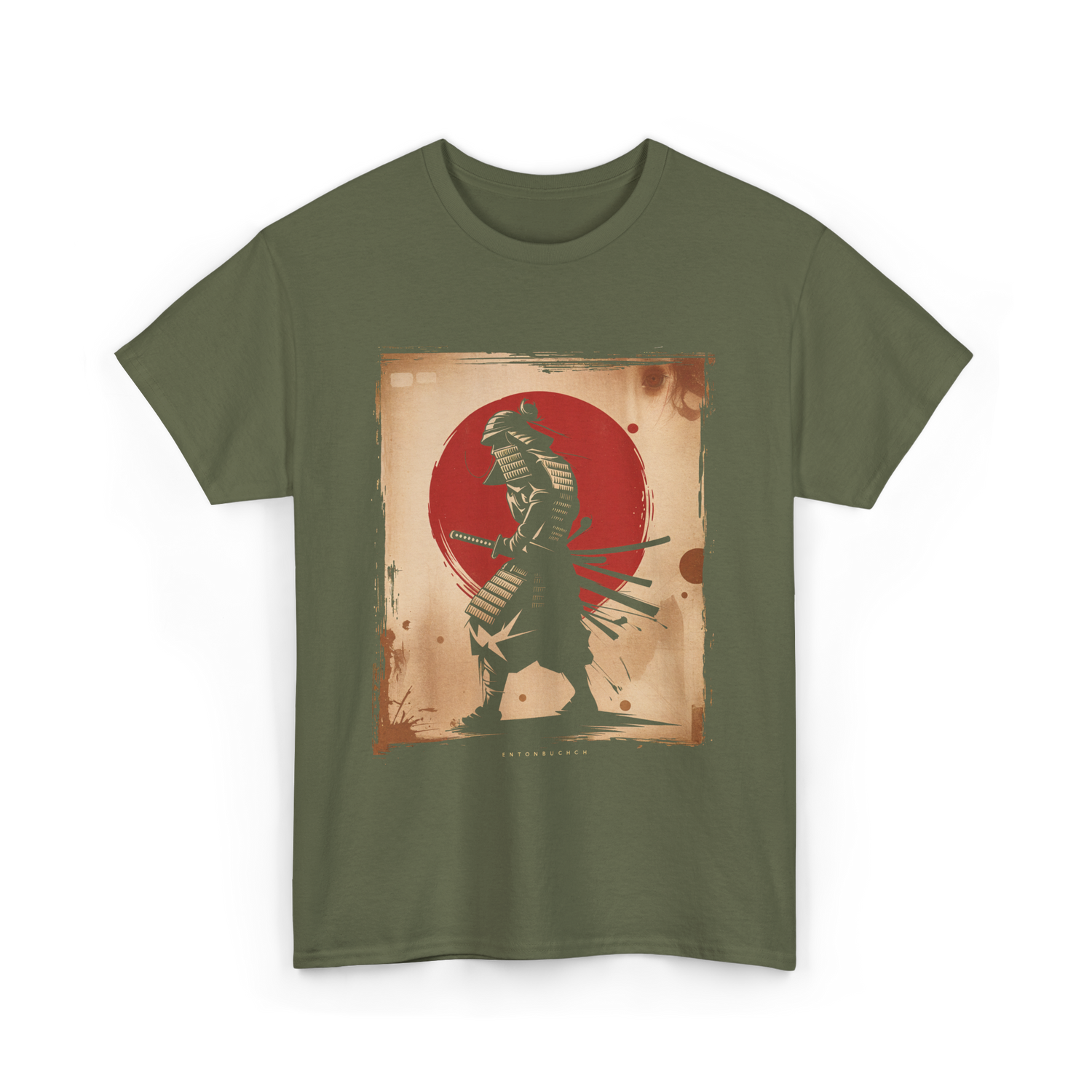Samurai Vintage Fighter Samurai T-Shirt - Military Green