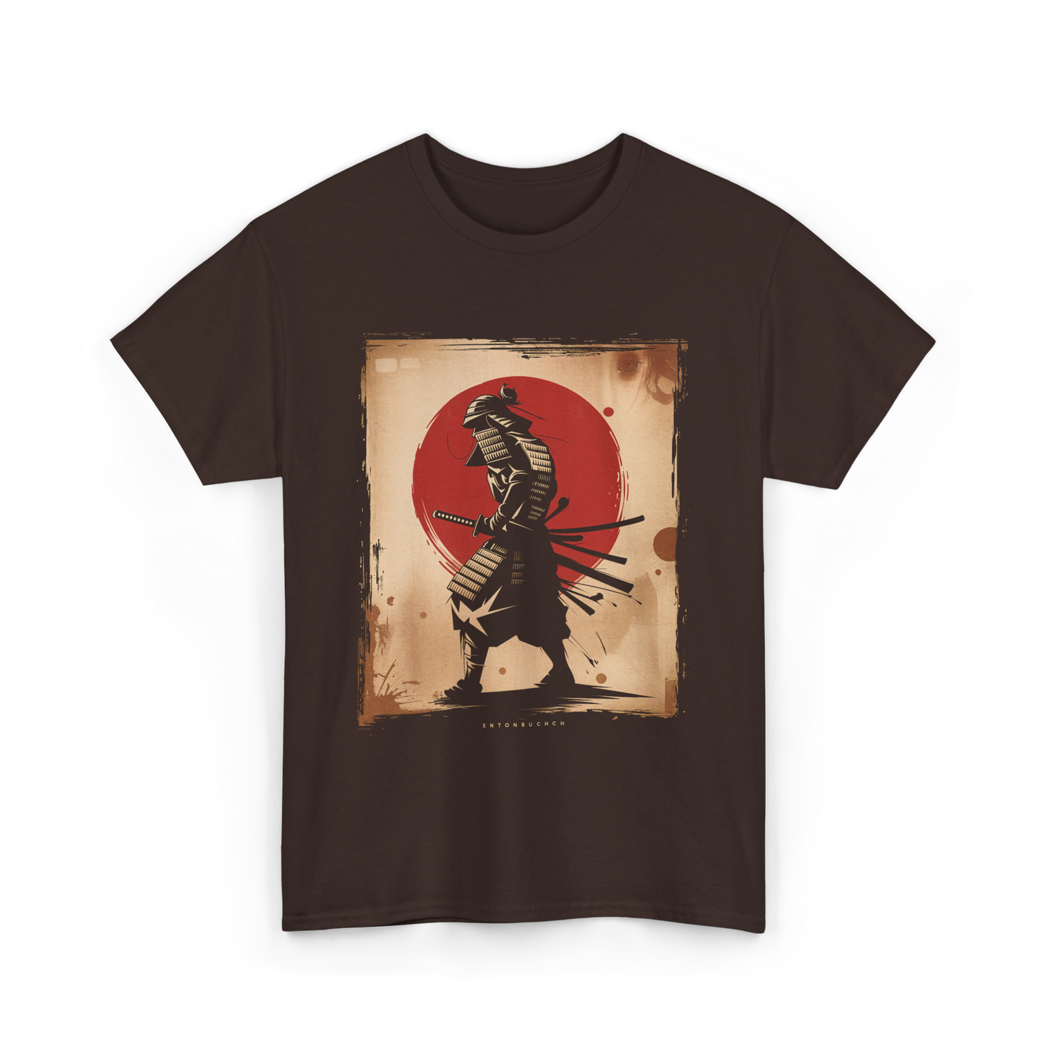Samurai Vintage Fighter Samurai T-Shirt - Dark Chocolate