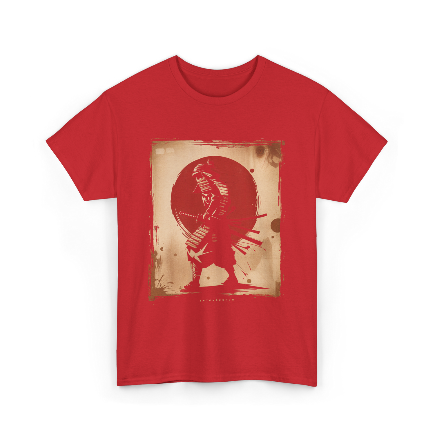 Samurai Vintage Fighter Samurai T-Shirt - Red