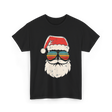 Santa Face Retro Christmas Santa T-Shirt - Black