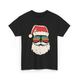 Santa Face Retro Christmas Santa T-Shirt - Black