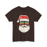 Santa Face Retro Christmas Santa T-Shirt - Dark Chocolate