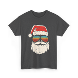 Santa Face Retro Christmas Santa T-Shirt - Dark Heather