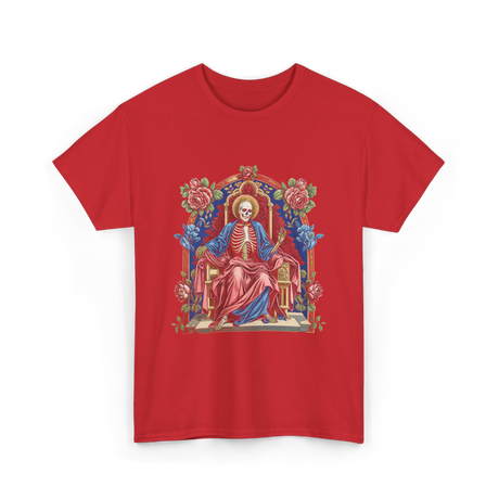 Santa Muerte Saint Death Skeleton T-Shirt - Red