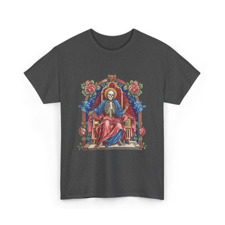 Santa Muerte Saint Death Skeleton T-Shirt - Dark Heather