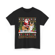 Santa Riding Corgi Corgi Christmas T-Shirt - Black