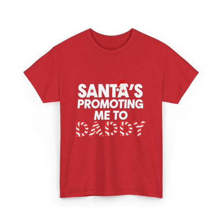 Santa's Promoting Me to Daddy Christmas T-Shirt - Red