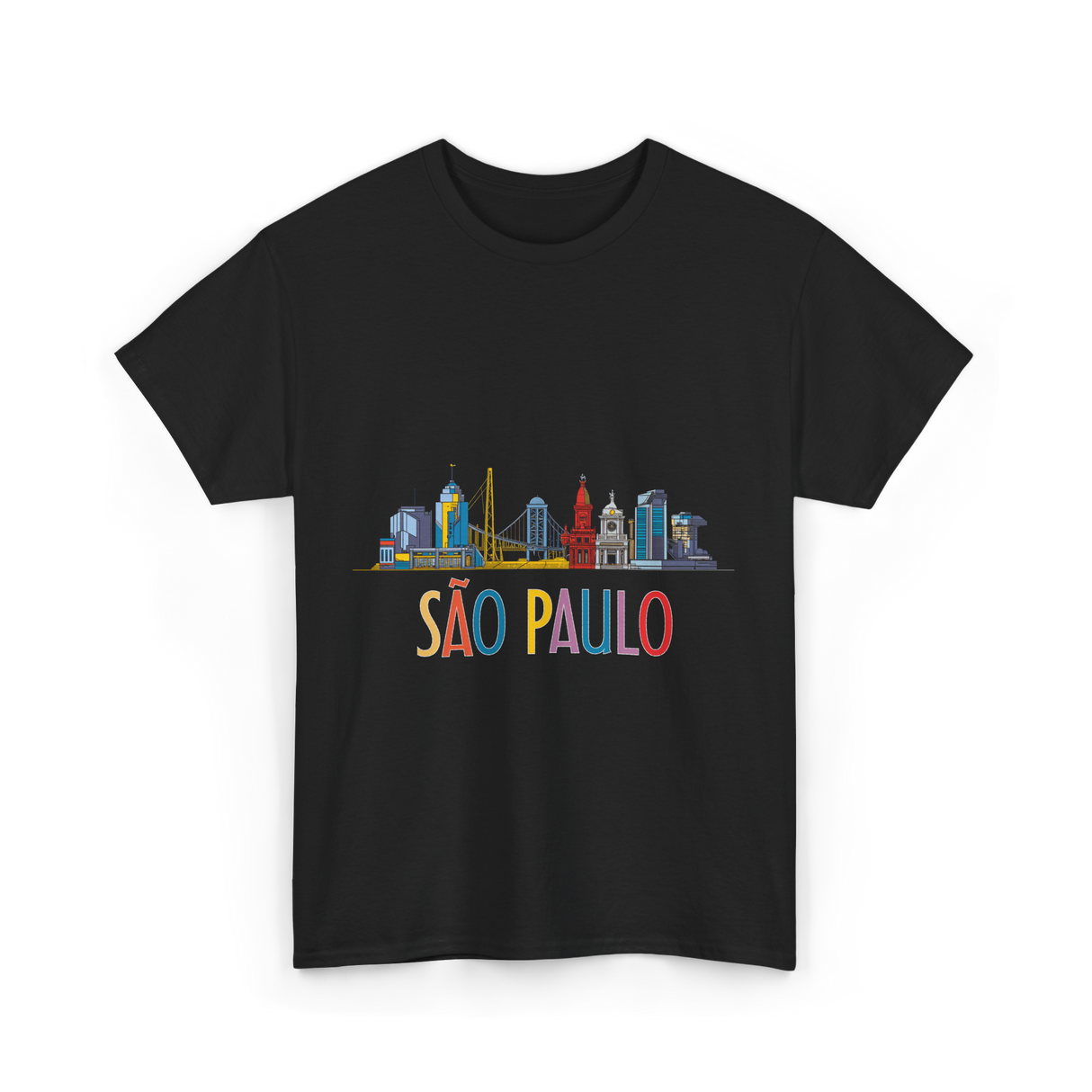 Sao Paulo City Skyline T-Shirt - Black